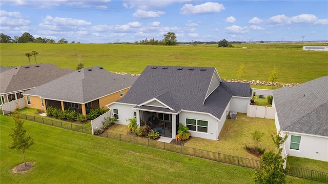 bird's eye view featuring a rural view