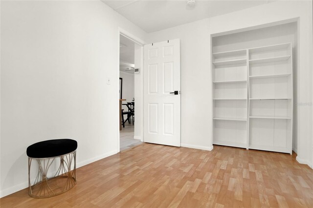 interior space with light hardwood / wood-style flooring