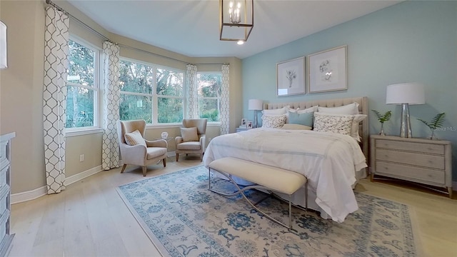 bedroom featuring light hardwood / wood-style flooring