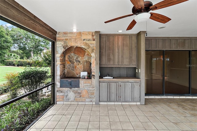 view of patio / terrace with ceiling fan