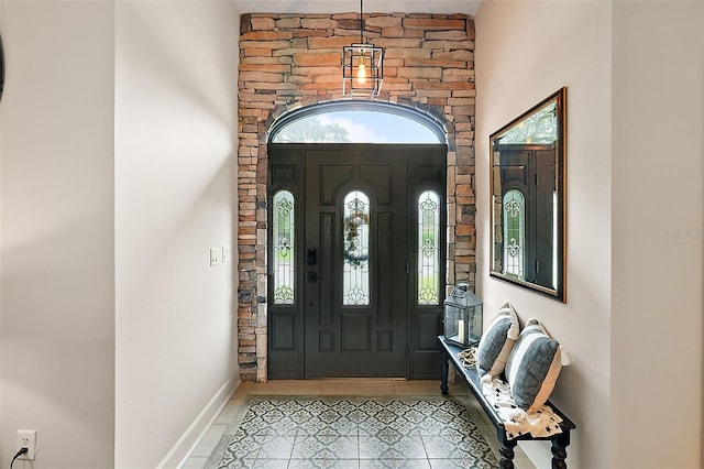 view of tiled entrance foyer