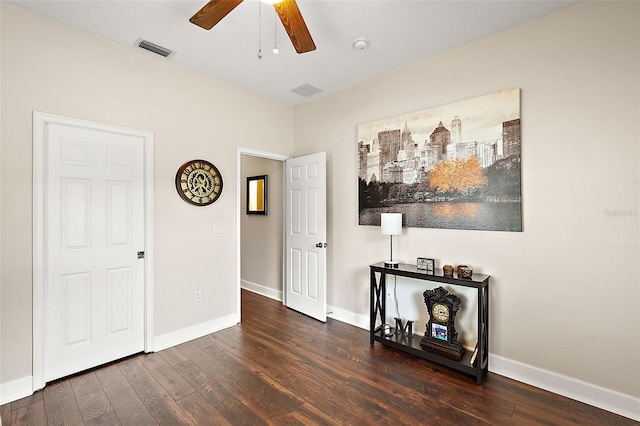 interior space featuring dark wood-type flooring