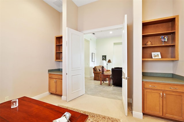 interior space with light colored carpet