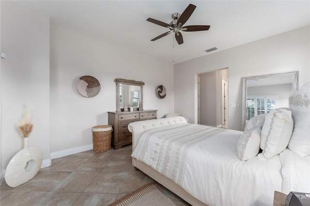 bedroom with ceiling fan