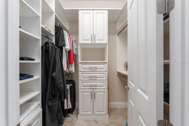 view of walk in closet