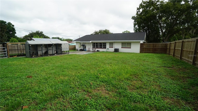 exterior space featuring a storage shed and central air condition unit