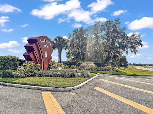 view of community sign