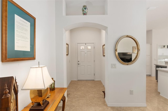 view of tiled foyer entrance