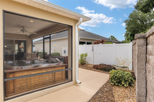 view of patio / terrace with ceiling fan