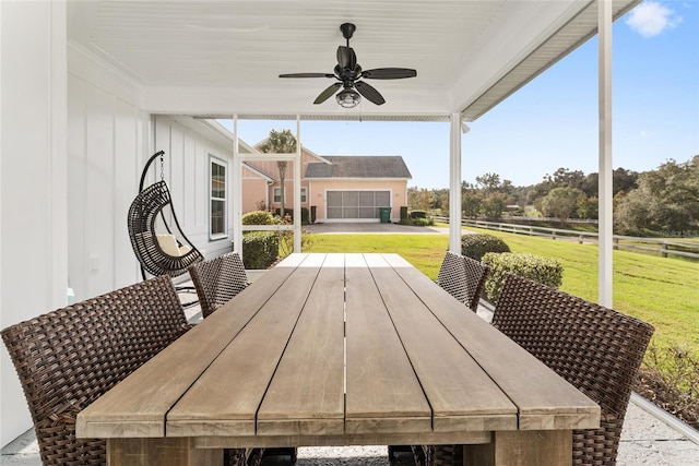 view of patio / terrace with ceiling fan