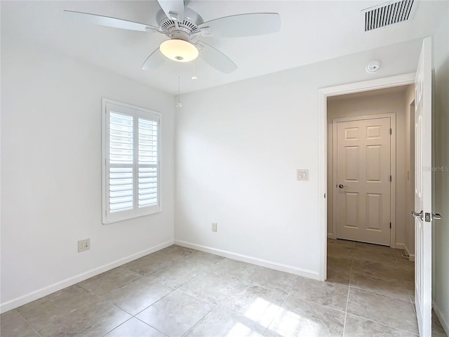 empty room featuring ceiling fan