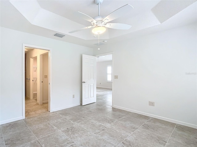 interior space featuring ceiling fan