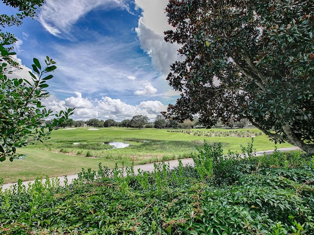 view of yard with a rural view