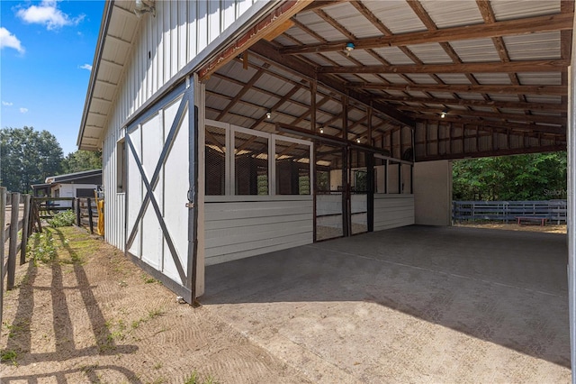 view of horse barn