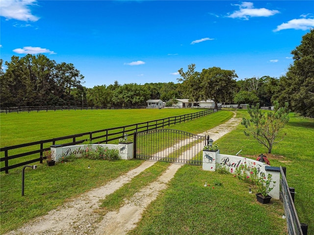 exterior space featuring a rural view