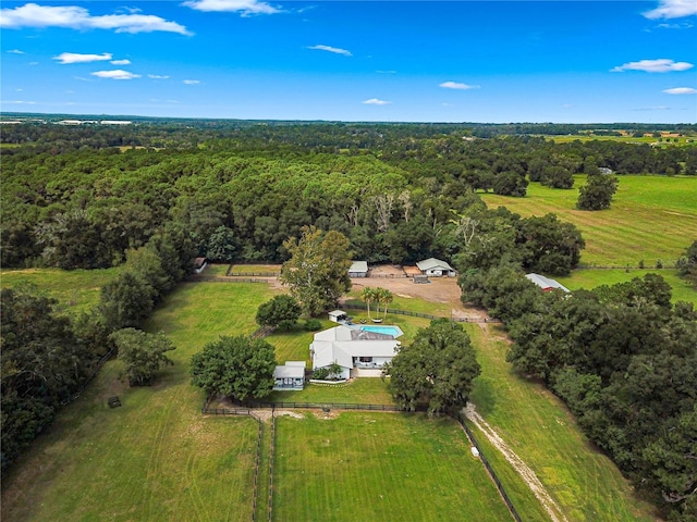 drone / aerial view featuring a rural view