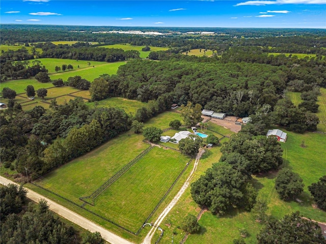 bird's eye view with a rural view