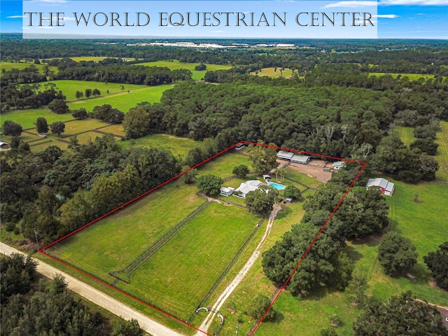 aerial view with a rural view