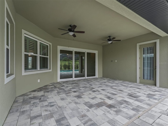 view of patio with ceiling fan