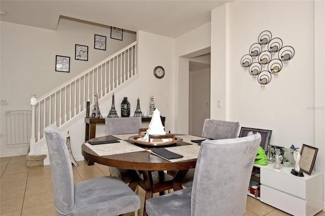 view of tiled dining space