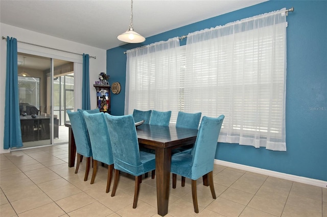 view of tiled dining space