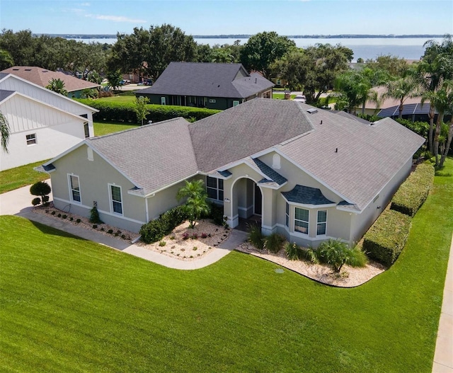 exterior space featuring a water view