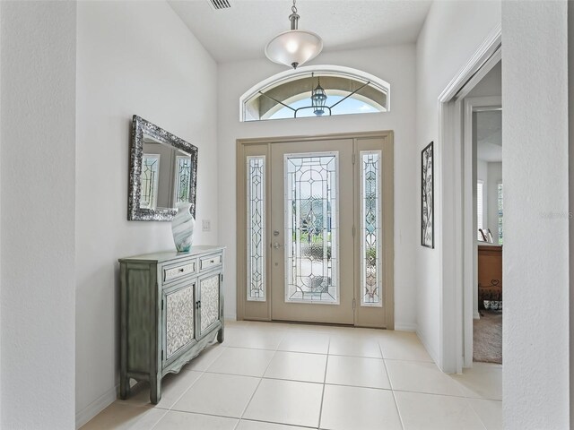 view of tiled entrance foyer