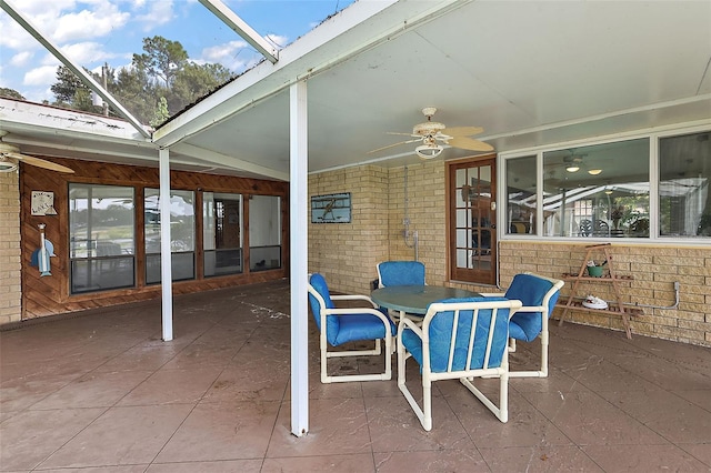 view of patio / terrace featuring ceiling fan