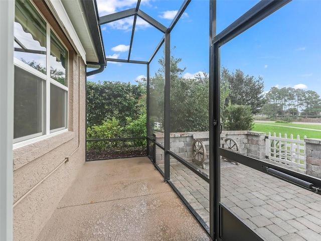 view of unfurnished sunroom