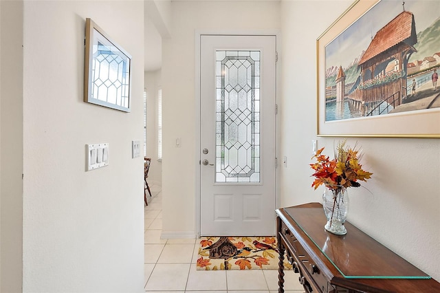 view of tiled entrance foyer