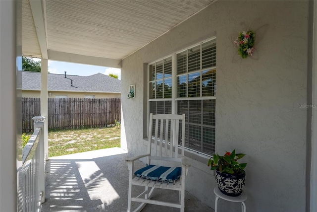 view of patio with a porch