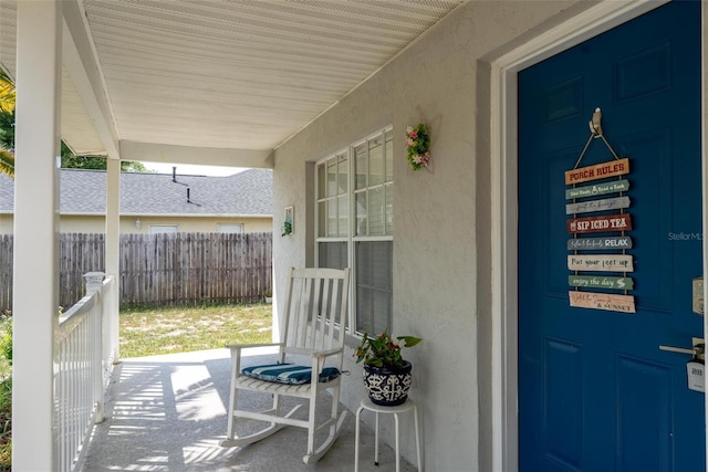 exterior space with covered porch