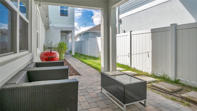 view of patio with outdoor lounge area