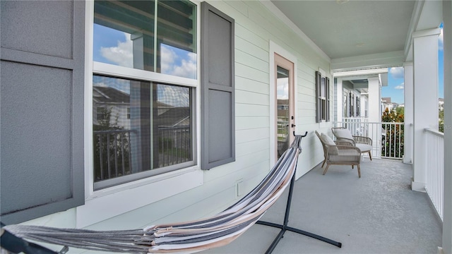 balcony with covered porch