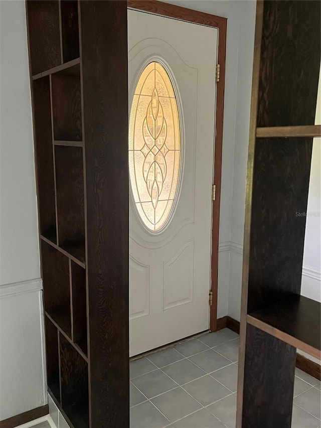 view of tiled foyer entrance