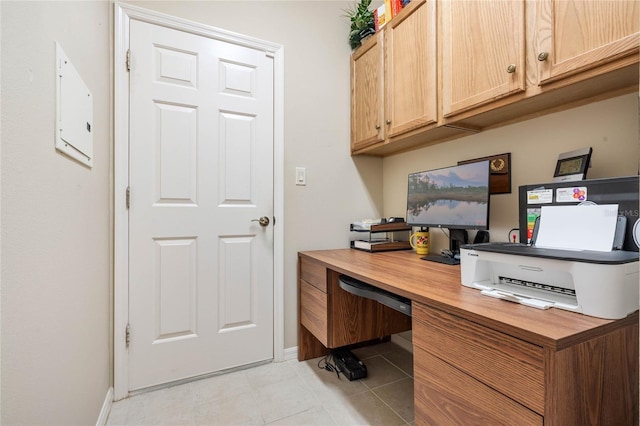 office area featuring light tile patterned floors