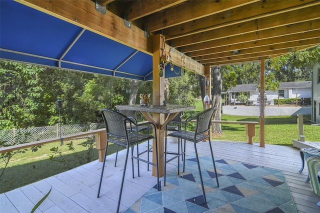 view of patio / terrace with a wooden deck