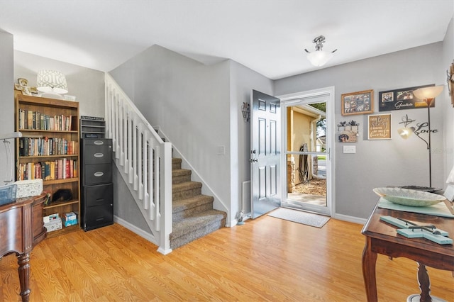 foyer featuring light wood-type flooring