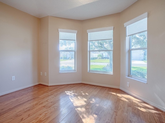 unfurnished room with light wood-type flooring and a healthy amount of sunlight