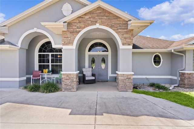 entrance to property with french doors