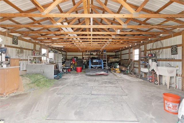 view of garage