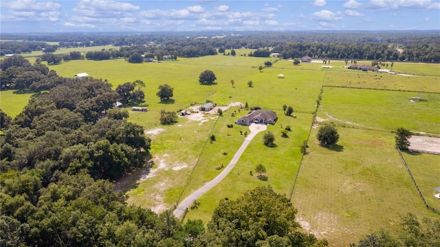 bird's eye view featuring a rural view