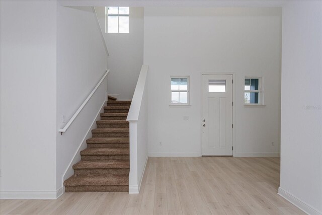 foyer featuring light hardwood / wood-style floors