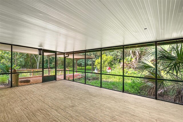 view of unfurnished sunroom