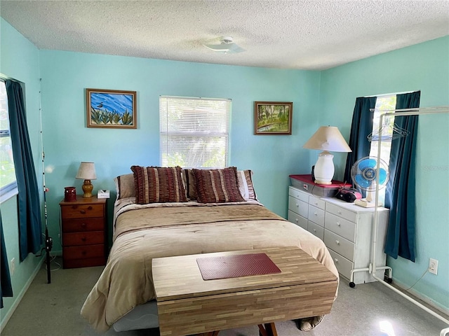 bedroom featuring a textured ceiling