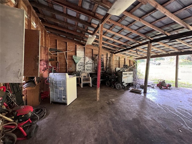 misc room with vaulted ceiling