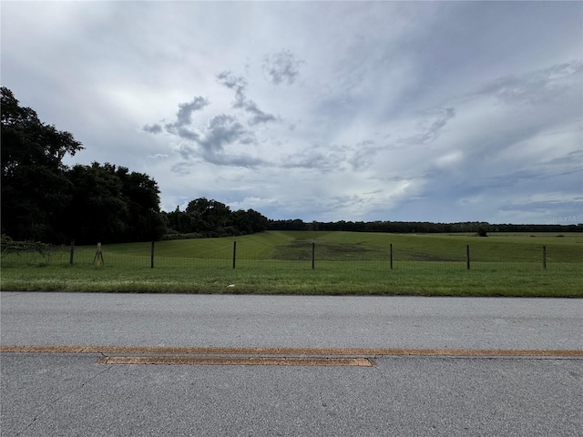 view of road featuring a rural view