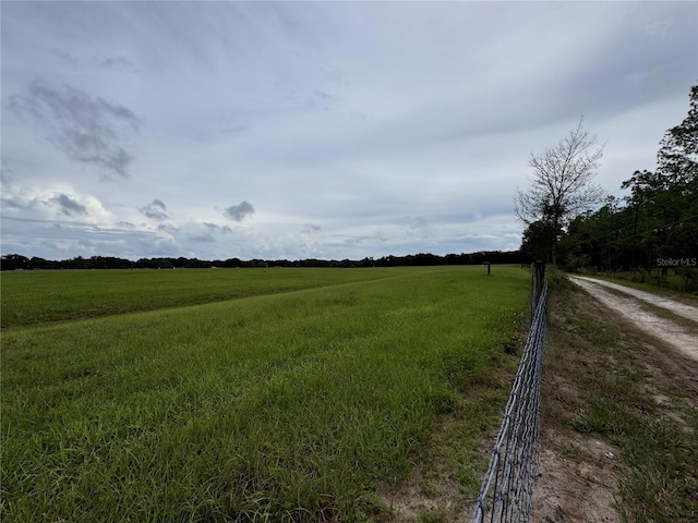 exterior space featuring a rural view