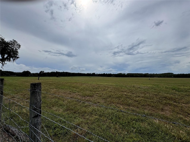 view of yard with a rural view