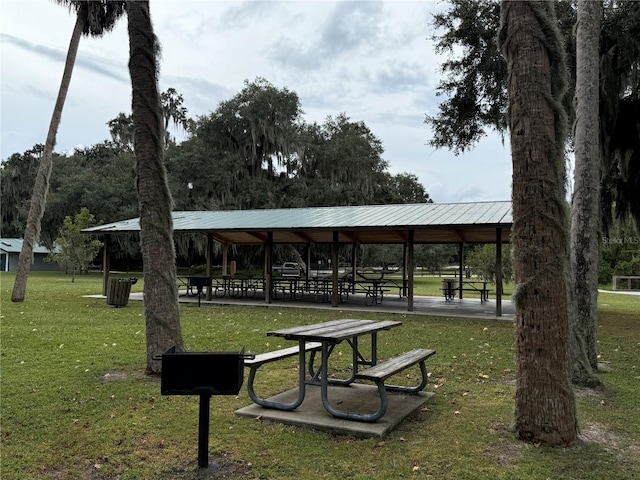 view of community with a gazebo and a yard